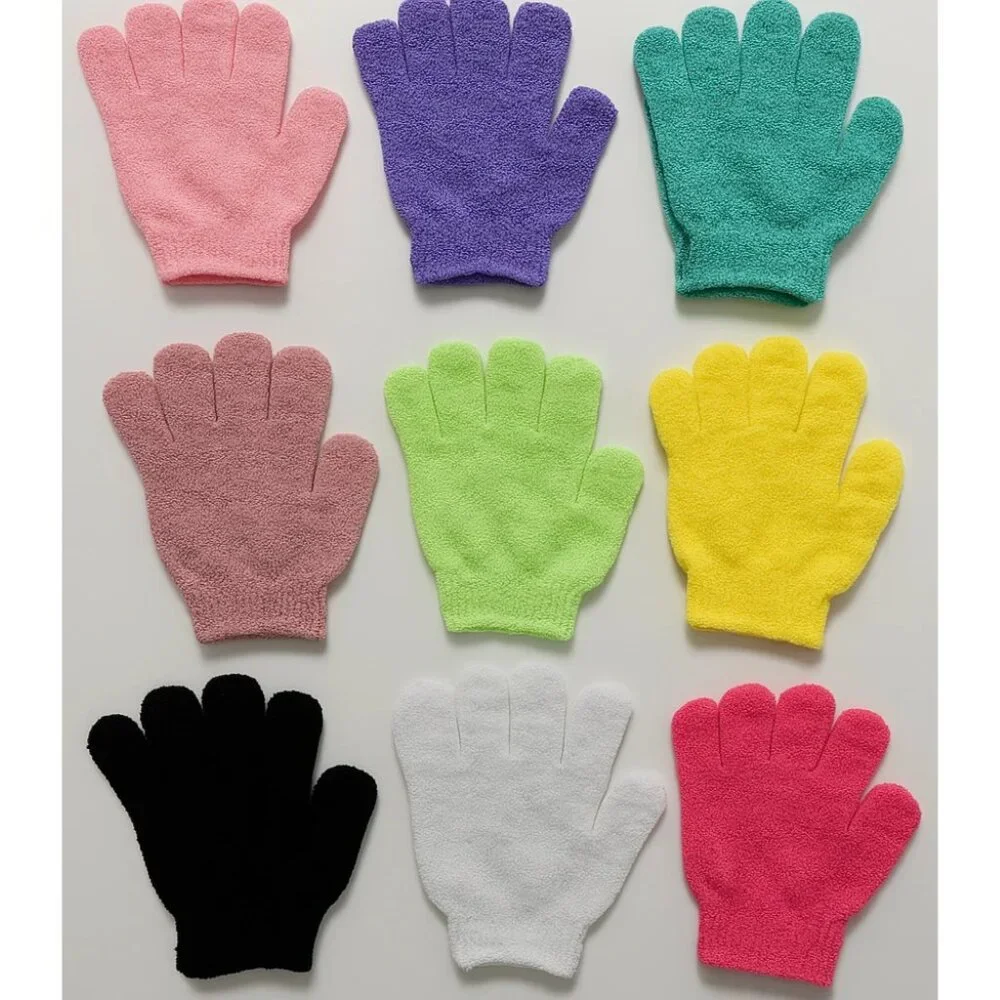 Bath Gloves Body Scrub Gloves 9Pair Exfoliating Spa Shower Mitts Assorted Colors
